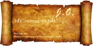 Jánossy Ottó névjegykártya